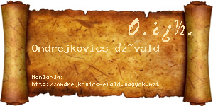 Ondrejkovics Évald névjegykártya